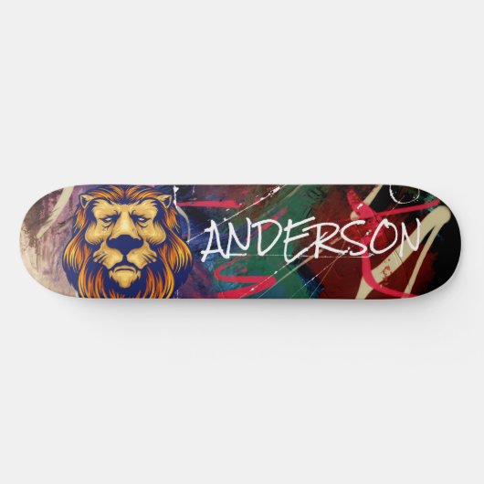 Skateboard - Aangepaste Graffiti Lion (Horizontaal)