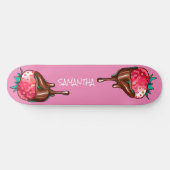 skateboard aardbei in druppelchocolade (Horizontaal)