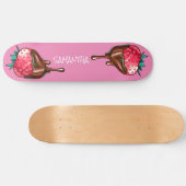 skateboard aardbei in druppelchocolade (Horizontaal)