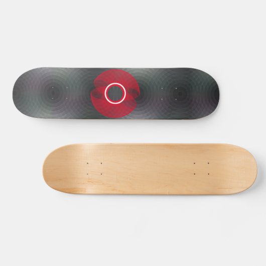 Skateboard, Abstract Zwart en Rood Persoonlijk Skateboard (Horizontaal)