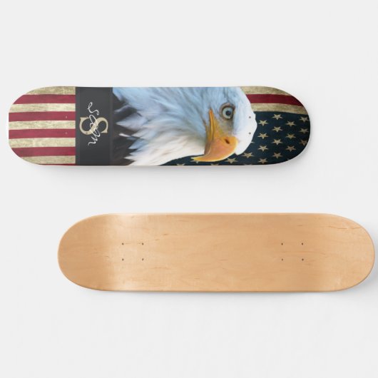 skateboard American BALD EAGLE SMILING Skull (Horizontaal)