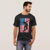 Skateboard American Flag Vintage Skateboarder USA  T-shirt (Voorkant volledig)