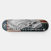 skateboard American SMILING GIRLY Skull (Horizontaal)