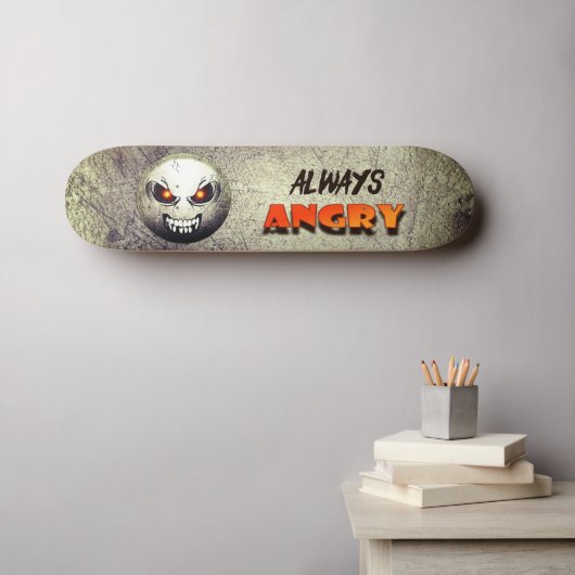Skateboard Angermoji Vintage (Muurkunst (Horizontaal))