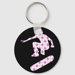 skateboard argyle silhouet sleutelhanger