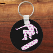 skateboard argyle silhouet sleutelhanger (Voorkant)