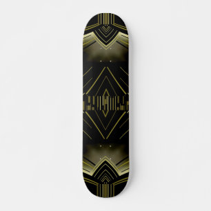 Skateboard Art Deco Black Gold