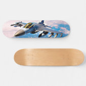 Skateboard Art of F-16 boven de wolken (Horizontaal)