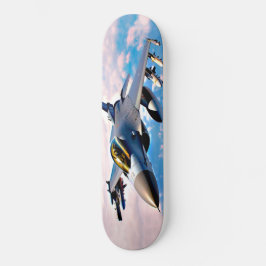 Skateboard Art of F-16 boven de wolken