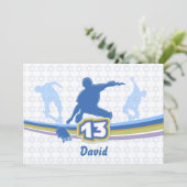 Skateboard - Bar Mitzvah Uitnodiging (Staand voorkant)