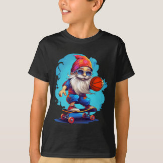 Skateboard Basketball Gnome Family Christmas Pajam T-shirt