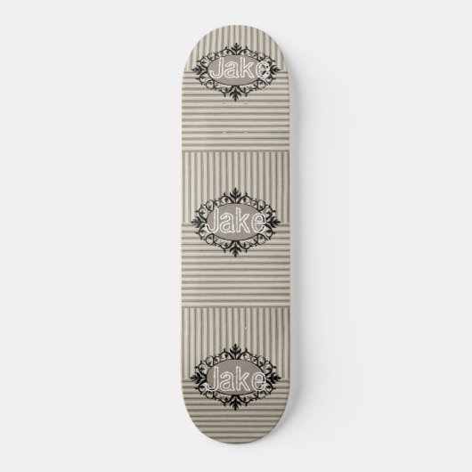 Skateboard Beige Black Stripe (Voorkant)