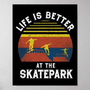Skateboard Beter In Het Skatepark Vintage 80s 90s Poster