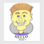 SKATEBOARD BILLY ZEGT HALLO - STICKER (Vel)