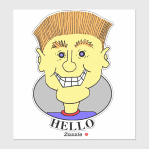 SKATEBOARD BILLY ZEGT HALLO - STICKER
