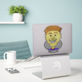 SKATEBOARD BILLY ZEGT HALLO - STICKER (Laptop op bureau)
