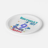 Skateboard Birthday Boy Party Colorful Papieren Bordje (Gekanteld)