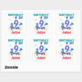 Skateboard Birthday Boy Party Colorful Vierkante Sticker (Vel)