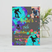Skateboard Birthday Foto Uitnodiging Elke leeftijd (Staand voorkant)