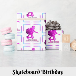 Skateboard Birthday Gift Wrapping Paper Cadeaupapier