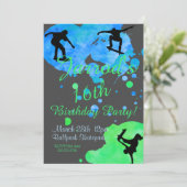 Skateboard Birthday Invitation Kaart (Staand voorkant)