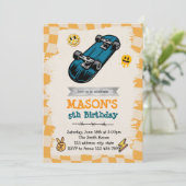 Skateboard Birthday Invitation Kaart (Staand voorkant)