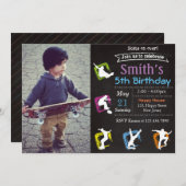 Skateboard Birthday Invitation Kaart (Voorkant / Achterkant)