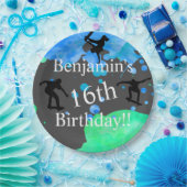 Skateboard Birthday Papieren Bordje (Feest)