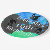 Skateboard Birthday Papieren Bordje (Gekanteld)
