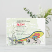 Skateboard Birthday Party Invitation Kaart (Staand voorkant)