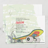 Skateboard Birthday Party Invitation Kaart (Voorkant / Achterkant)