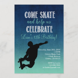 Skateboard Birthday Party Invitation Kaart
