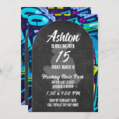 Skateboard Birthday Party Invitation Kaart (Voorkant / Achterkant)