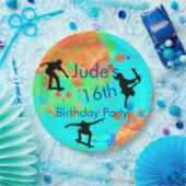 Skateboard Birthday Party Paper Borden Papieren Bordje (Feest)