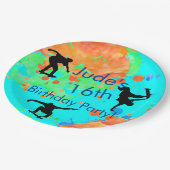 Skateboard Birthday Party Paper Borden Papieren Bordje (Gekanteld)