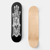 skateboard Black and White Ink Drawing Skull Schaa (Voorkant)