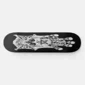 skateboard Black and White Ink Drawing Skull Schaa (Horizontaal)