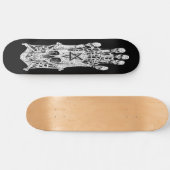 skateboard Black and White Ink Drawing Skull Schaa (Horizontaal)