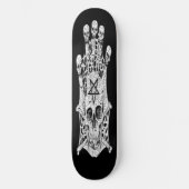 skateboard Black and White Ink Drawing Skull Schaa (Voorkant)