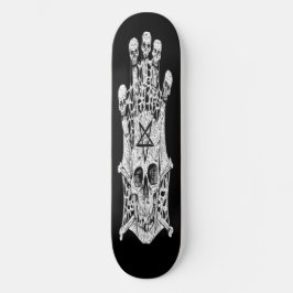 skateboard Black and White Ink Drawing Skull Schaa