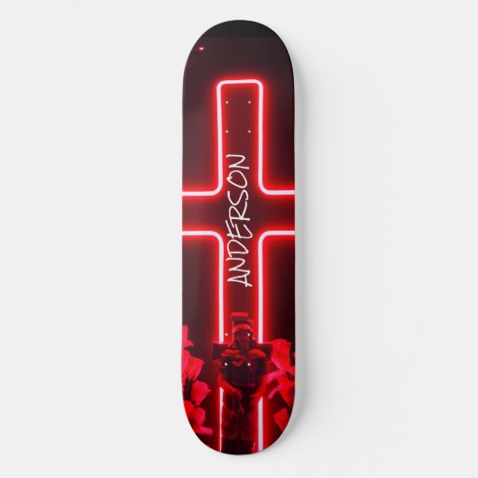Skateboard Black Neon Cross (Voorkant)