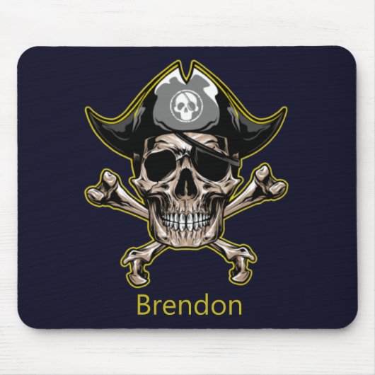 Skateboard Black Pirate Flag Cross-Botten Muismat (Voorkant)