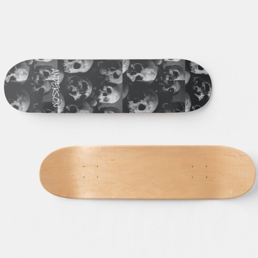 Skateboard Black Skeleton Skulls Halloween (Horizontaal)