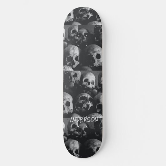 Skateboard Black Skeleton Skulls Halloween (Voorkant)