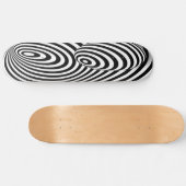 skateboard Black White 3d Line Distorsion Illusion (Horizontaal)
