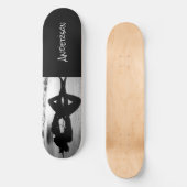 Skateboard Black White Beach lady (Voorkant)