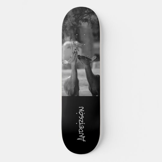 Skateboard Black White Deer Lovers (Voorkant)
