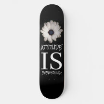 Skateboard Black White FLOWER POSTERS