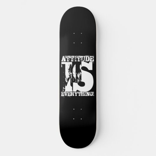 Skateboard Black White POSTIVE WORDS (Voorkant)