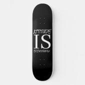 Skateboard Black White POSTIVE WORDS (Voorkant)